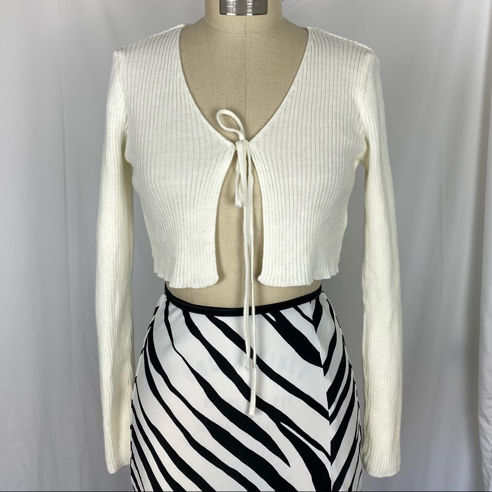 Nasty Gal White Tie Front Top